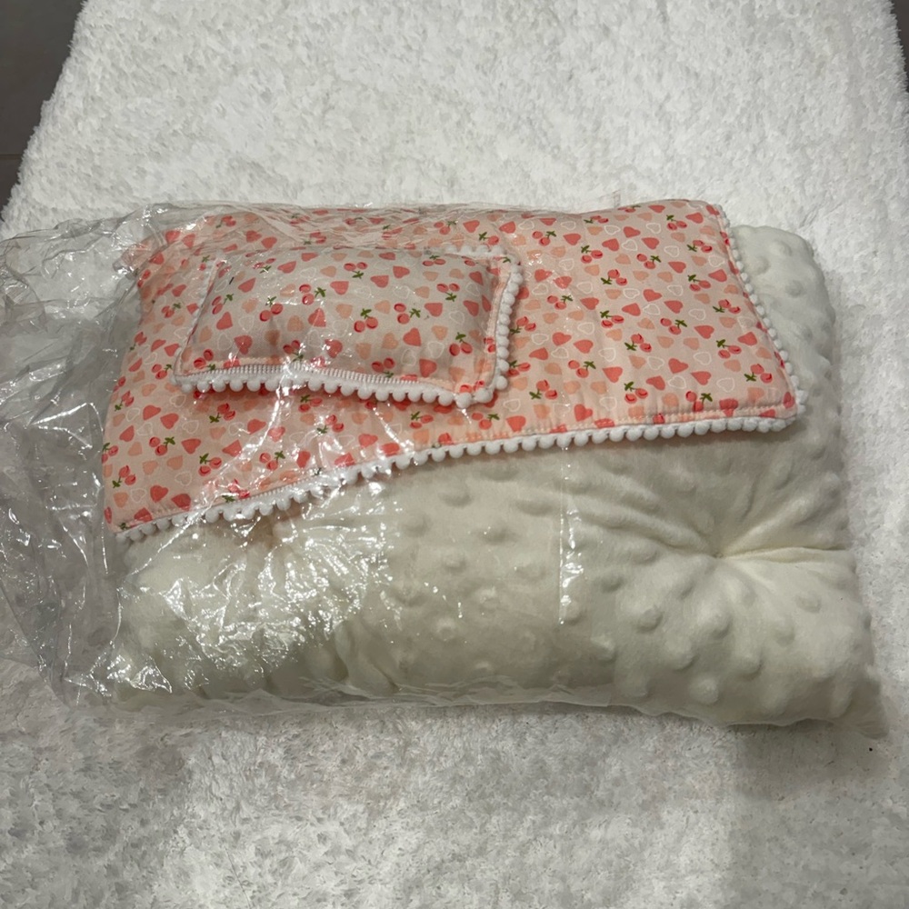 Labubu Doll Plush Bed Pillow Blanket NWT